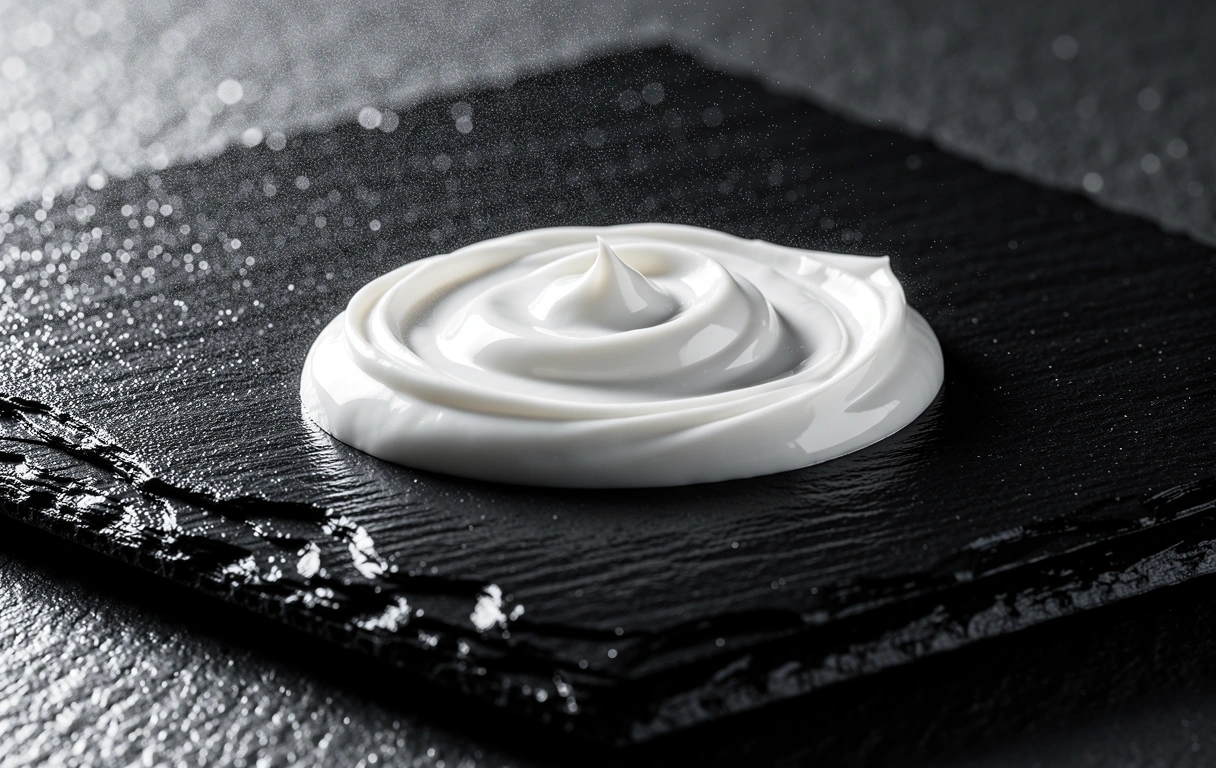Men's moisturizing cream texture on stone
