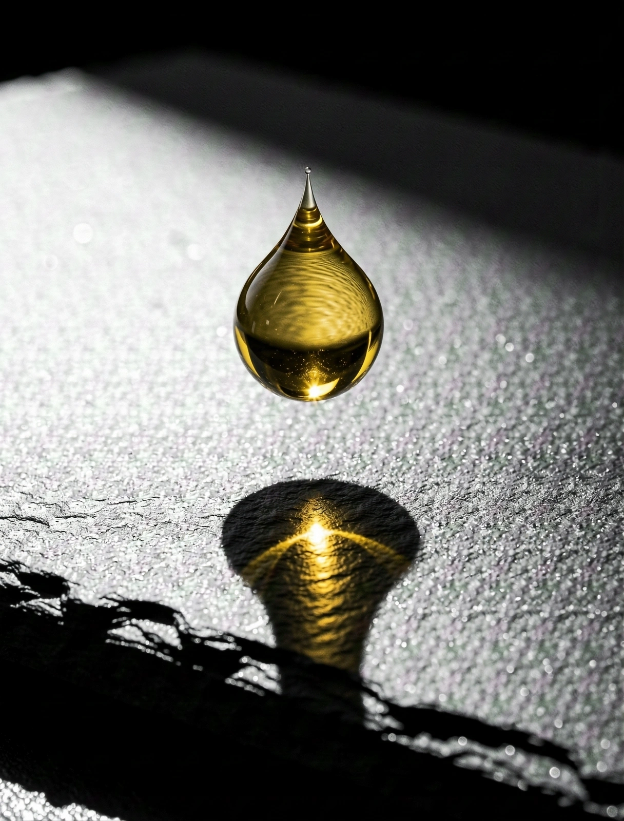 Macro photography of cosmetic serum on stone